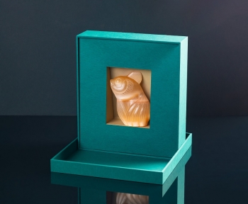 Сувенир "Золотая рыбка". Селенит; упаковка: коробка ручной работы из дизайнерского картона